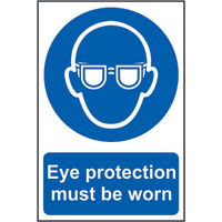 Eye Protection Must Be Worn' Sign 200mm x 300mm