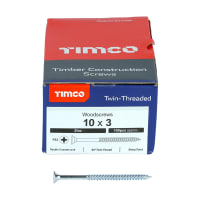 TIMco Twin Thread Cross Recess Screw 80 x 9.5mm Box of 200