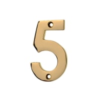 Frisco Eclipse Numeral '5' Face Fix 76mm Polished Brass