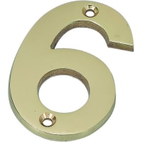 Frisco Eclipse Numeral '6' Face Fix 76mm Polished Brass