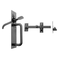 A Perry No.20/4S Medium Suffolk Gate Latch Set 75mm Black