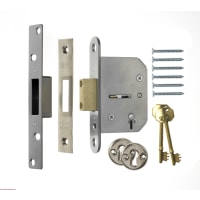 ERA Viscount 5 Lever Security Deadlock 3 inch / 76mm  Polished Satin Finsh