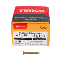 200x TIMco 8g 4mm Solo Wood Screws Zinc Yellow Pozi Countersunk Chipboard Fixing 