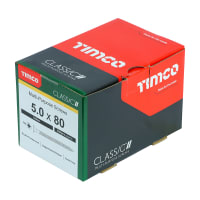 TIMco Classic Countersunk Head Screw 80 x 5.0mm Yellow Box of 200
