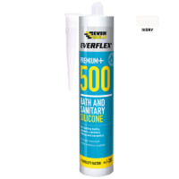 Everbuild Everflex 500 Bath and Sanitary Silicone Sealant 310ml Ivory