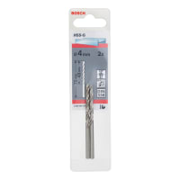 Bosch HSS-G Metal Drill Bits 75 x 4mm Chrome Pack of 2