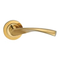 Fortessa Verto Lever Door Handles on Rose 125 x 51mm Polished Brass