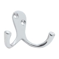 Carlisle Brass Victorian Double Robe Hook 55 x 64mm Polished Chrome