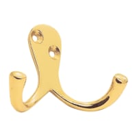 Carlisle Brass Victorian Double Robe Hook 55 x 64mm Polished Brass