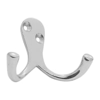 Carlisle Brass Victorian Double Robe Hook 55 x 64mm Satin Chrome