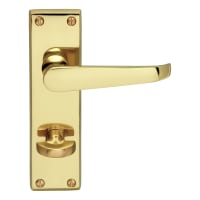 Carlisle Brass Victorian Flat Lever Bathroom Door Handle 100mm Polished Brass