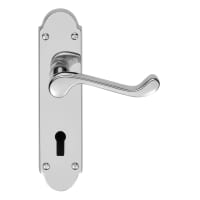 Carlisle Brass Oakley Lever Lock on Backplate Furniture Polished Chrome
