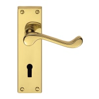 Carlisle Brass Victorian Scroll Lever on Lock Backplate Polished Brass