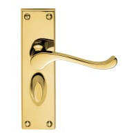 Carlisle Brass Victorian Scroll Lever Short Privacy Backplate Polished Brass