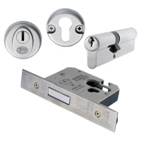 Eurospec Euro Profile BS Double Cylinder Deadlock 76mm Satin Stainless Steel