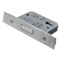 Eurospec Easi-T5 Lever BS Deadlock 64mm Satin Stainless Steel