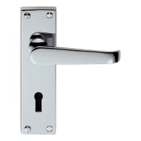 Carlisle Brass Victorian Lever on Lock Backplate Polished Chrome