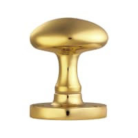 Manital Oval Mortice Knob 61mm Polished Brass