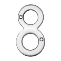 Carlisle Brass Numeral '8' Face Fix Number 76mm Polished Chrome