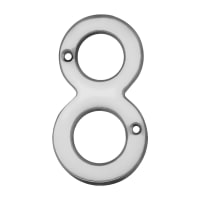 Carlisle Brass Numeral '8' Face Fix Number 76mm Satin Chrome