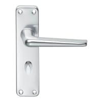 Eurospec Bathroom Lever on Backplate Satin Anodised Aluminium