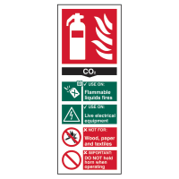 Fire Extinguisher: CO2' Sign 82mm x 202mm