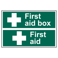 First Aid Box/First Aid' Sign 300mm x 100mm 2 Per Sheet