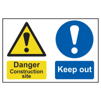 Danger Construction Site Keep Out' Sign 600mm x 400mm