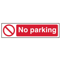 No Parking' Sign, Self-Adhesive Semi-Rigid PVC 200mm x 50mm