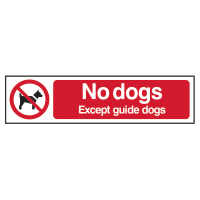 No Dogs Except Guide Dogs' Sign 200mm x 50mm