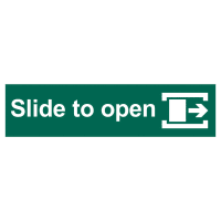 Slide To Open (right)' Sign 200mm x 50mm