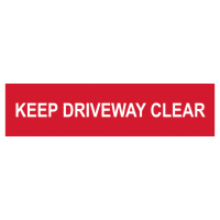 Keep Driveway Clear' Sign 200mm x 50mm