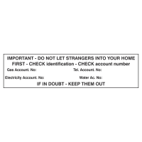 Do Not Let Strangers Into Your Home' Sign 200mm x 50mm