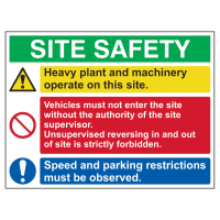 Site Safety Composite' Sign, 3mm Foamex Board 800mm x 600mm
