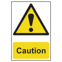 Caution' Sign, Self-Adhesive Semi-Rigid PVC 200mm x 300mm