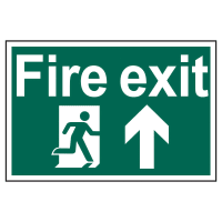 Fire Exit Running Man Arrow Up' Sign 600mm x 400mm
