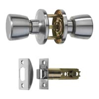 ERA Door Knob Passage Lock Set 50mm Diameter Satin