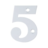 Arrone Face Fix '5' Numeral 50 x 22 x 1mm Satin Anodised Aluminium AR140/5-SAA