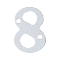 Arrone Face Fix '8' Numeral 50 x 22 x 1mm Satin Anodised Aluminium AR140/8-SAA