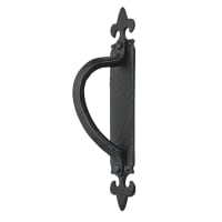 Old Hill Iron No.4252 Fleur de Lys Cranked Pull Handle LH 265 x 45mm Black Antique 