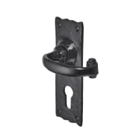 Old Hill Iron No.4002 Burford Suite Lever Euro Cylinder Handle 158 x 55mm Black Antique 