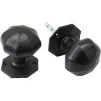 Old Hill Ironworks No.4304 Octagonal Mortice Knob Set 56mm Black Antique