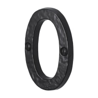 Old Hill Ironworks Door Numeral '0' 76mm Black Antique