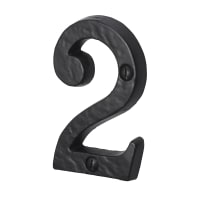 Old Hill Ironworks Door Numeral '2' 76mm Black Antique