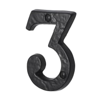 Old Hill Ironworks Door Numeral '3' 76mm Black Antique