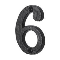 Old Hill Ironworks Door Numeral '6' 76mm Black Antique