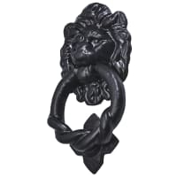 Old Hill Ironworks No.4367 Lion Head Door Knocker 90mm Black Antique