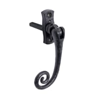 Old Hill Iron No.4602 Curly Tail Locking Espagnolette Fastener Left Hand 57mm Black Antique