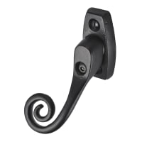 Old Hill Iron No.4603 Curly Tail Lock Espagnolette Fastener Left Hand 58mm Black Antique