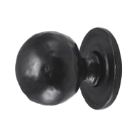 Old Hill Iron No.4522 Hammered Ball C/Knob on Round Rose 32mm Black Antique 